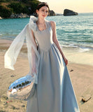 ロングドレス キャバドレス エレガント フレンチ チュール レースアップ リボン 写真映え リゾート JC2-MK-T-157A-8329