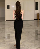 ロングドレス キャバドレス エレガント フレンチ キャミワンピ 立体フラワーモチーフ スリット入り パーティー JC2-WDS5611