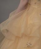 ロングドレス キャバドレス パーティードレス フェアリー チュール ボリュームスカート キャミソール 森ガール風 ビジュー付き エンゲージメント バースデー パーティー JC2-XYYB-36