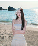 ロングドレス キャバドレス セクシー 上品 チュール ベアトップ スパンコール 清楚系 JC2-XHY919910