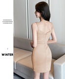 【3色】Lady's coco ミニドレス キャバドレス セクシー ボディコン Vネック スリット オープンバック フィット 大人の色気 クラブ JC2-YM8880