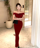 【2色】ロングドレス キャバドレス セクシー フレンチ オフショルダー 細見え エレガント フォーマルドレス JC2-WDS5560