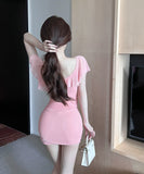 【4色】ミニドレス キャバドレス セクシー 谷間見せ 着痩せ キャバクラ おしゃれ YH2-DD6614