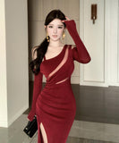 Lady's coco ロングドレス キャバドレス セクシー カットアウト スリット入り マーメイドドレス 指名 パーティー イベント JC2-ZED889186DXH343B