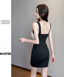 【3色】ミニドレス キャバドレス セクシー ローカット Vネック ジップ バイカラー ボディコン 指名 クラブ JC2-YM8894