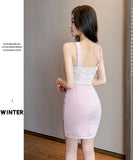 【3色】ミニドレス キャバドレス セクシー ギャル系 バックオープン シャーリング 着痩せ ボディコン 指名 JC2-YM8901