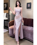 【2色】ロングドレス キャバドレス セクシー スリット入り ウエストシェイプ デコルテ映え 細見え クラブ JC2-JX5915