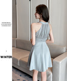 【4色】Lady's coco ミニドレス キャバドレス セクシー 着やせ Aライン ノースリーブ ウエストシェイプ ぽっこりお腹カバー 大人可愛い きれいめ 神コーデ クラブ JC2-YM8876