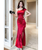 【2色】ロングドレス キャバドレス セクシー プラスサイズ タイトフィット エレガント 細見え スリット入り イレギュラーデザイン クラブ JC2-JX5811