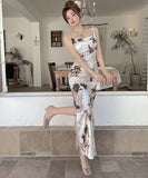 【3色】ロングドレス キャバドレス セクシー 胸元大胆 レオパード柄 ベロア素材 キャミワンピ タイトシルエット 指名 JC2-DD6330