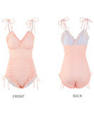 【3色】ビキニ かわいい 温泉 モノキニ SWEET チェック柄 水着 YH7-DP-Q11007