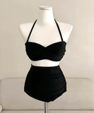 3点セット 水着 タンキニ ビキニ 花柄 ホルターネック セクシー hot girl 着痩せ YH7-CF-WD2253