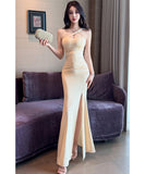 【2色】ロングドレス キャバドレス セクシー マーメイドライン キャミワンピ エレガント パーティー JC2-JX5822