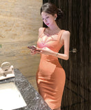 【2色】ミニドレス キャバドレス セクシー Vネック クロスデザイン ラインストーン 細見え バックオープン パーティー JC2-DD3811