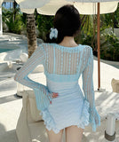 2点セット ビキニ 水着 セクシー 温泉 レース モノキニ おしゃれ フリル YH7-CF-YG-K53