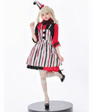 【5点セット】 かわいい コスプレ ハロウィン ホラー ピエロ コスチューム 仮装 制服パーティー JC2-XJ4267