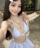 【2色】【3点セット】水着 ビキニ セクシー ガーリー バックオープン ビーチ 温泉 リゾート JC7-DP-A23026