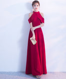 【2色】ロングドレス  キャバドレス ゆったり Aライン ハイウエスト フレアスカート 上品 清楚 ホルターネック 結婚式DQ2-SJ3688