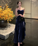 【5色】ロングドレス キャバドレス セクシー マーメイド フリル キャミソールドレス JC2-XHY913191