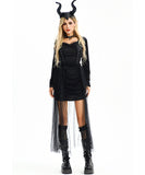 【5点セット】 セクシー コスプレ ハロウィン 魔女風 ゴシック パンク風 クイーンスタイル コスチューム 制服パーティー JC2-XJ99046