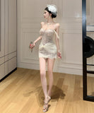 ミニドレス キャバドレス セクシー 上品 レース キャミワンピ おしゃれ ギャル系 ボディコン チュール ドレープ JC2-ZED885720DXH238B