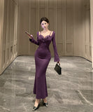 【2色】ロングドレス キャバドレス セクシー フェイクレイヤード レーストリム キャミソール 谷間魅せ 上品 タイト マーメイドワンピ 指名 JC2-DD6075