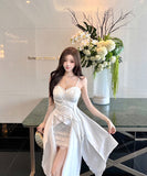 ミニドレス キャバドレス キャミソールワンピースクシー レース不規則デザイン Vネック 高見え KS2-DD5269