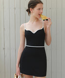 水着 ビキニ ワンピース水着 上品 小胸さん向け 細見え シンプル 温泉 リゾート ビーチ JC7-DP-A22948