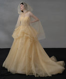 ロングドレス キャバドレス パーティードレス フェアリー チュール ボリュームスカート キャミソール 森ガール風 ビジュー付き エンゲージメント バースデー パーティー JC2-XYYB-36