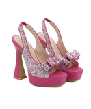 【2色】ハイヒール パンプス エレガント ピカピカ 蝶結び 脚長効果 セクシ YH5-XL-JJM-663-3