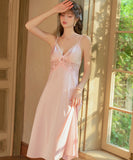 【2色】ルームウェア ランジェリー セクシー レース切り替え サテン カットアウト バックオープン キャミソール 清楚系 JC8-GR5291