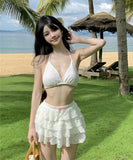 【3点セット】水着 ビキニ スカートビキニ ガーリー ティアードスカート 温泉 リゾート ビーチ JC7-DP-A23034