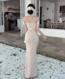 ロングドレス キャバドレス セクシー ディープネック キャミワンピ スリット エレガント 脚長効果 パーティー  JC2-DD6387