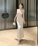 ロングドレス キャバドレス セクシー 上品 ワンショルダー チェーンデザイン 肩見せ ドレープ パーティー JC2-ZED888743DXH238A