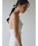 【2色】ロングドレス キャバドレス パーティードレス シンプル フィット感 上品 リボン キャミソール ホルターネック バースデー パーティー JC2-JSXA868