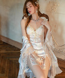 ルームウェア ランジェリー セクシー バックオープン カットアウト 魅惑 谷間メイク サテン フリル JC8-GR-X6382