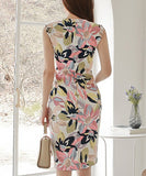 ミニドレス キャバドレス おしゃれ セクシー 通勤 花柄 気質 YH2-ZED886012BH506