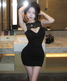 ミニドレス キャバドレス セクシー ギャル系 レース カットアウト ボディコン クラブ JC2-WDS5612