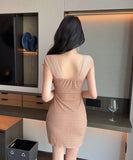 【3色】ミニドレス キャバドレス セクシー ローカット ボディコン チュール切り替え クラブ パーティー JC2-DD4016