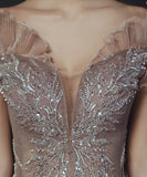 ロングドレス キャバドレス パーティードレス 細見え フェアリー風 エレガント ビジュー付き パーティー 誕生日 フリルネック JC2-XYYB-66