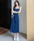 膝丈ドレス キャバドレス デニム セクシー 着痩せ おしゃれ 通勤 YH2-ZED882310GT510