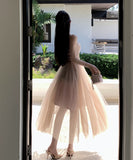 Lady's coco ロングドレス キャバドレス セクシー  チュール切り替え リボンキャミワンピ ウエストマーク フレアシルエット JC2-CD1-119-97380720