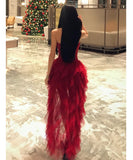 ミニドレス キャバドレス セクシー ベアトップ フィッシュテール 立体フラワー レース パーティー JC2-OYF9320