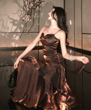 【5色】ロングドレス キャバドレス セクシー マーメイド フリル キャミソールドレス JC2-XHY913191