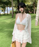 【3点セット】水着 ビキニ スカートビキニ ガーリー ティアードスカート 温泉 リゾート ビーチ JC7-DP-A23034