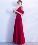 【2色】ロングドレス  キャバドレス ゆったり Aライン ハイウエスト フレアスカート 上品 清楚 ホルターネック 結婚式DQ2-SJ3688