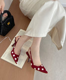 【3色】ハイヒール バックストラップサンダル ポインテッドトゥ サテン ドット柄 ガーリー デート お出かけ JC5-JLG-MZU-8919-2