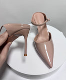 【2色】ハイヒール サンダル ポインテッドトゥ ビジュー付きストラップ ピンヒール クローズドトゥ デート お出かけ 出勤 JC5-FZ-MX-067