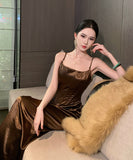 ロングドレス キャバドレス セクシー フェミニン フレンチ サテン カットアウト ドレープ 誕生日 パーティー JC2-XHY913262