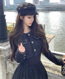 【2点セット】ミニドレス キャバドレス セクシー 高見え フレンチ風 セレブ系 スリム ショートアウター×ミニワンピ セットアップ スパンコールデザイン デート お出かけ JC2-XKDD335B-6502-Sep26